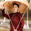 Gấm Đỏ Đô Dệt Sợi Ánh Đen V