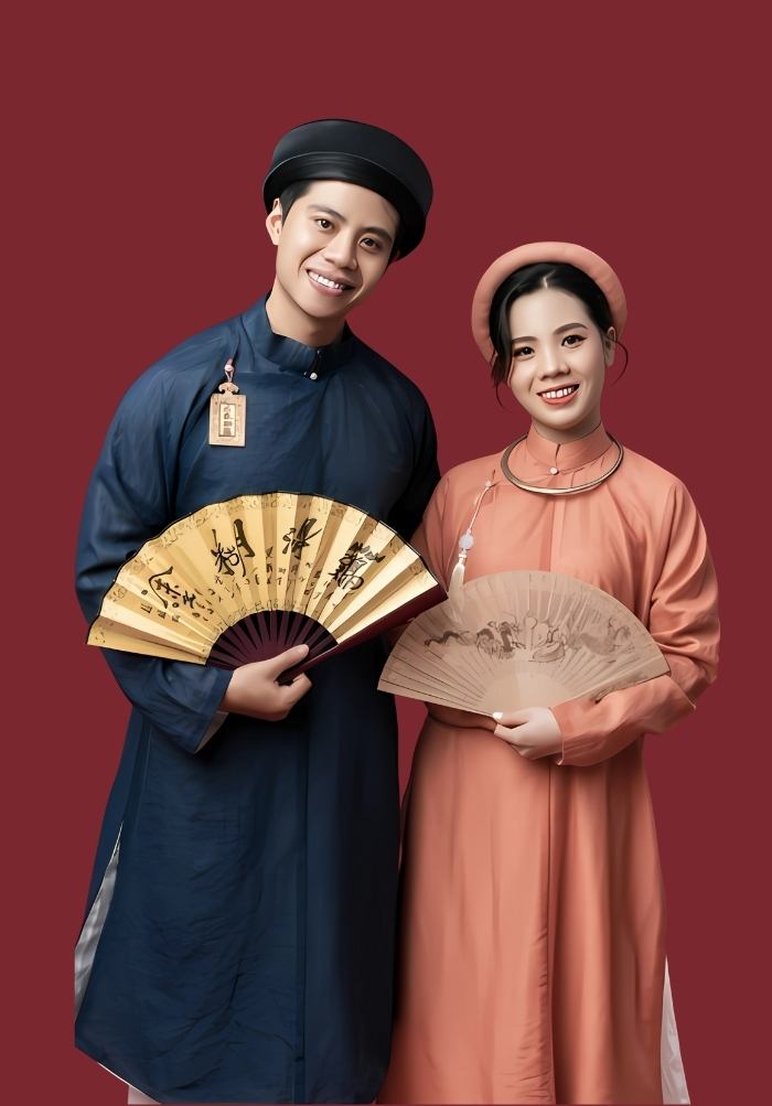 Ao chen xanh to xuoc 2